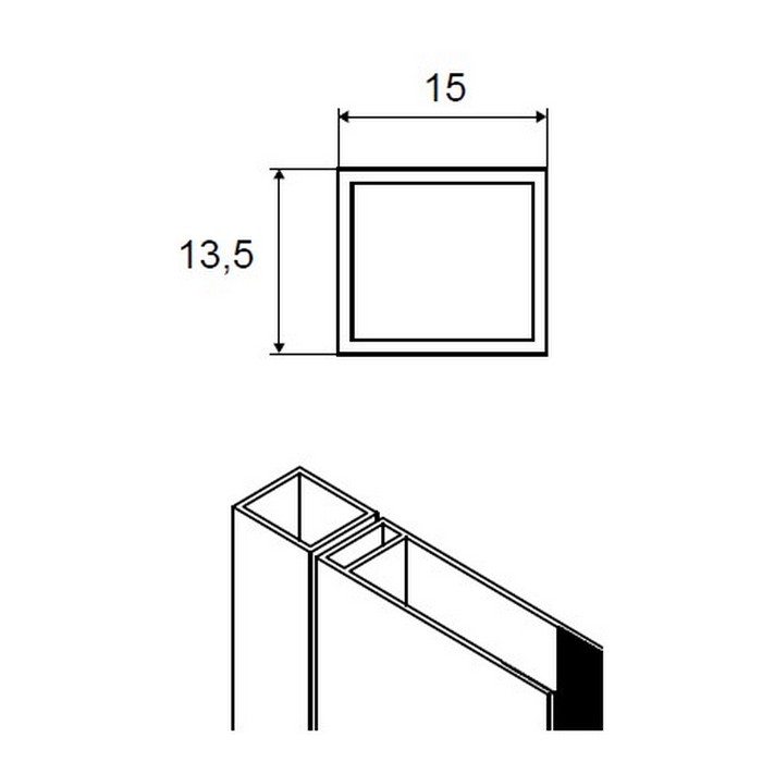 Расширительный профиль EXCELLENT Mazo 15 мм (хром) Расширительный профиль EXCELLENT Mazo 15 мм (хром)