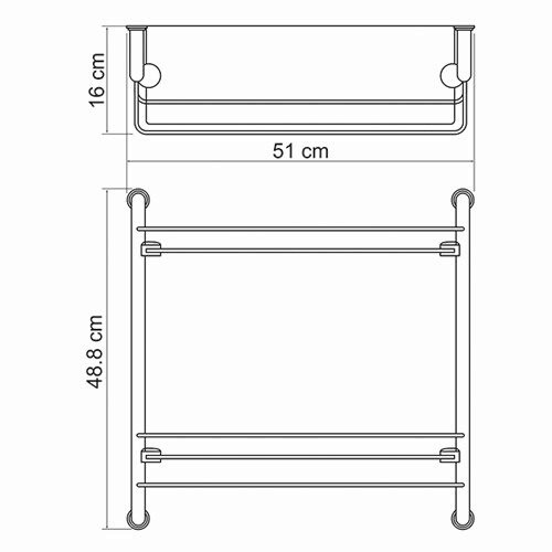 K-2022 Полка стеклянная двойная K-2022 Полка стеклянная двойная