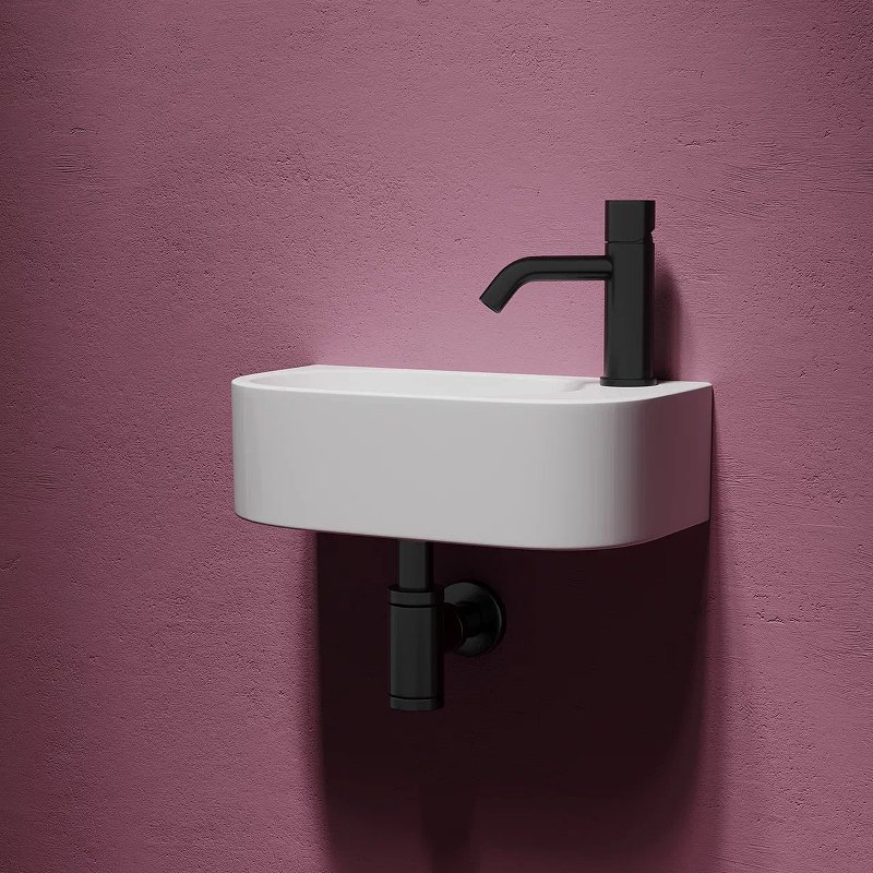 Умывальник подвесной прямоугольный (чаша слева, отверстие под смеситель справа) Element 409*224*110мм Умывальник подвесной прямоугольный (чаша слева, отверстие под смеситель справа) Element 409*224*110мм