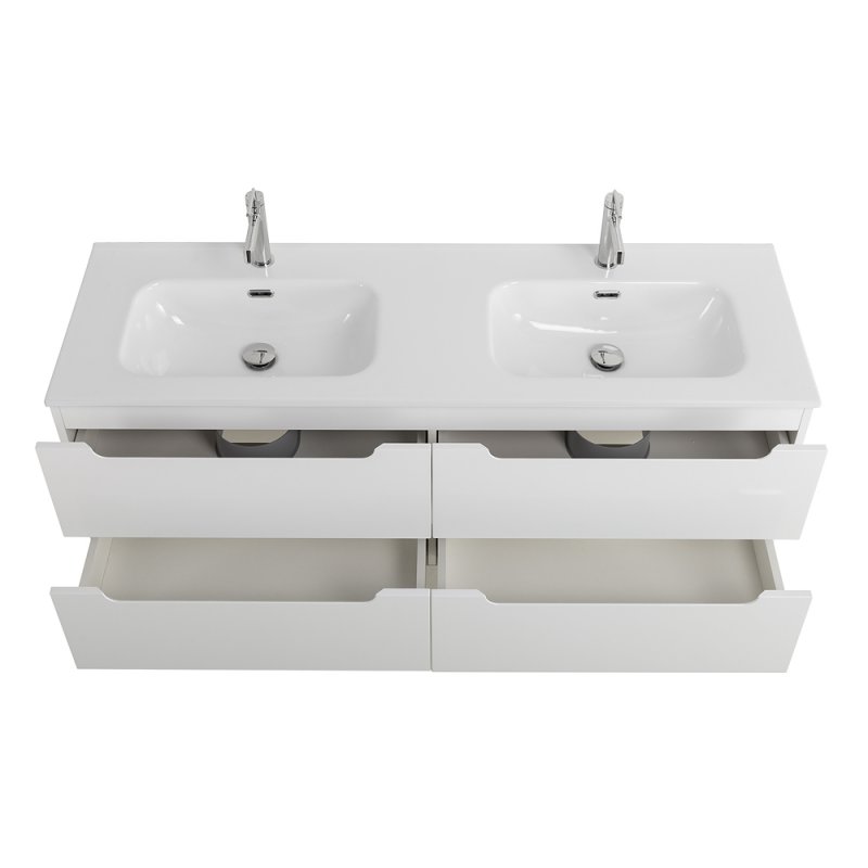 Керамическая раковина с двумя чашами BelBagno BB-8099-120-2 Керамическая раковина с двумя чашами BelBagno BB-8099-120-2