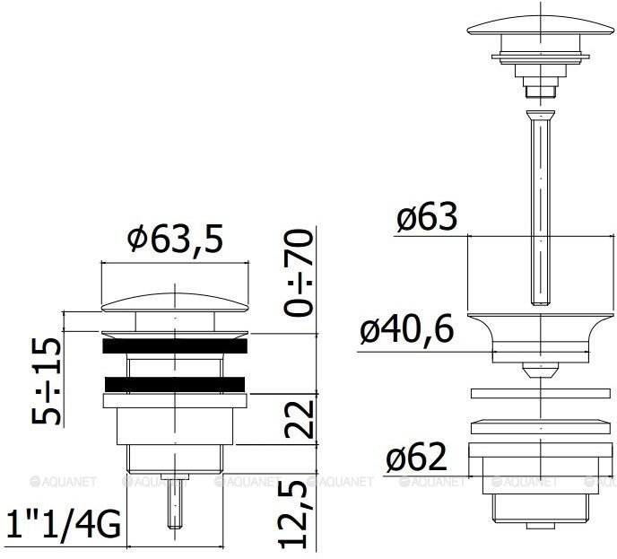 Донный клапан Paffoni ZSCA050CR Донный клапан Paffoni ZSCA050CR