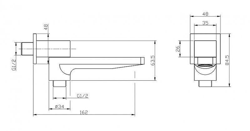 ROMANO Излив для ванны с дивертором для душа ROM-BCA-CRM ROMANO Излив для ванны с дивертором для душа ROM-BCA-CRM