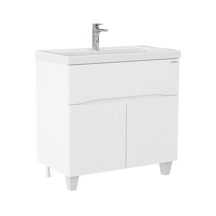 Тумба Onika Стрим 80 напольная, белая (ум. Фостер 80) Тумба Onika Стрим 80 напольная, белая (ум. Фостер 80)