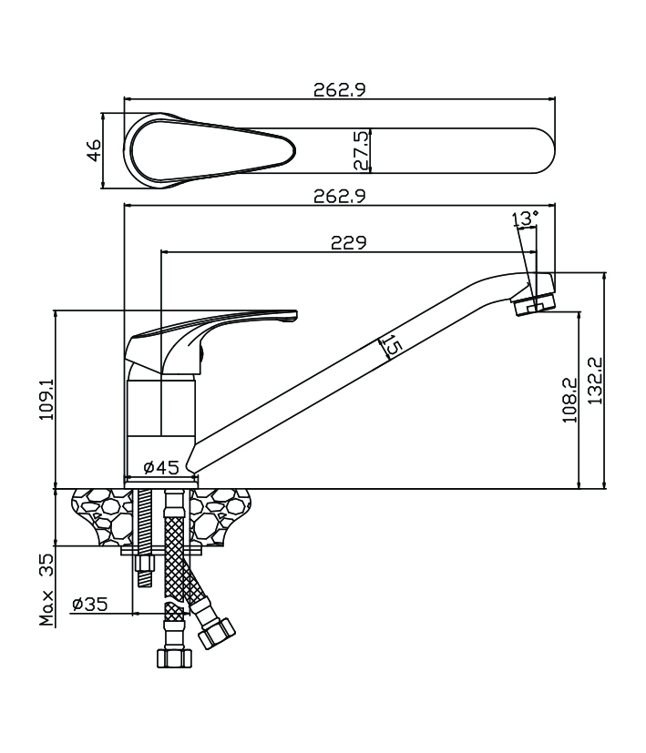 Смеситель д/кухни АVILA,  арт. 02400AV Смеситель д/кухни АVILA,  арт. 02400AV