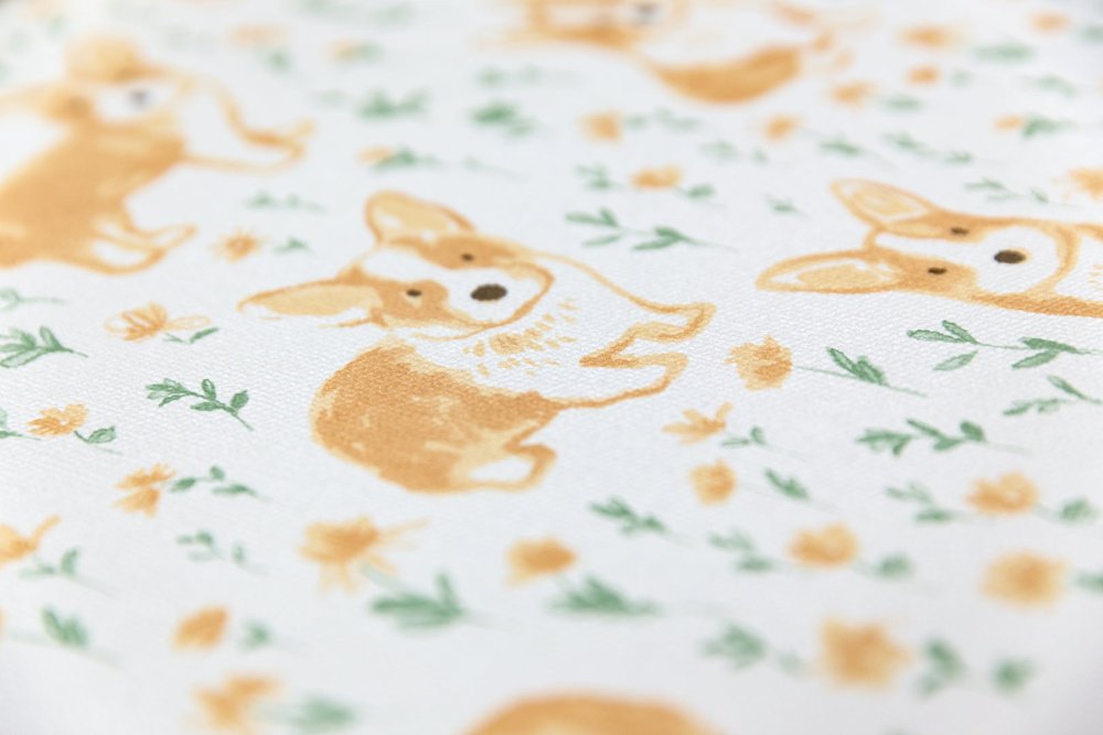 Обои виниловые Уик-энд мотив, жёлто-зелёный корги Обои виниловые Уик-энд мотив, жёлто-зелёный корги