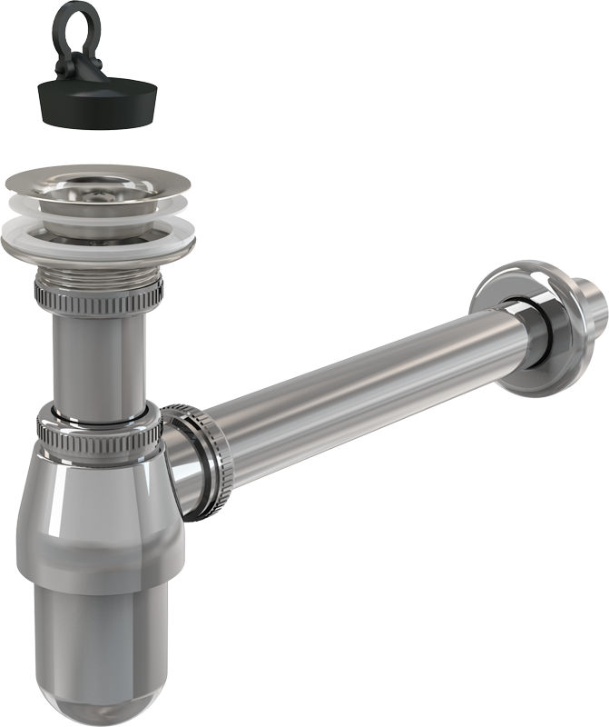 Сифон для умывальника DN32 с донным клапаном 5/4", металл Сифон для умывальника DN32 с донным клапаном 5/4", металл