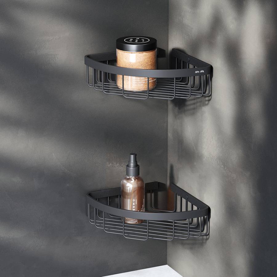 A7452222 Sense L Корзина для душа угловая двухъярусная, черный A7452222 Sense L Корзина для душа угловая двухъярусная, черный