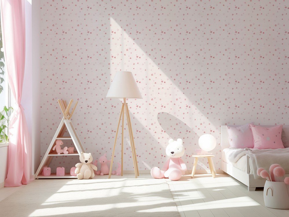 Обои виниловые Уик-энд мотив, розовый звезды Обои виниловые Уик-энд мотив, розовый звезды