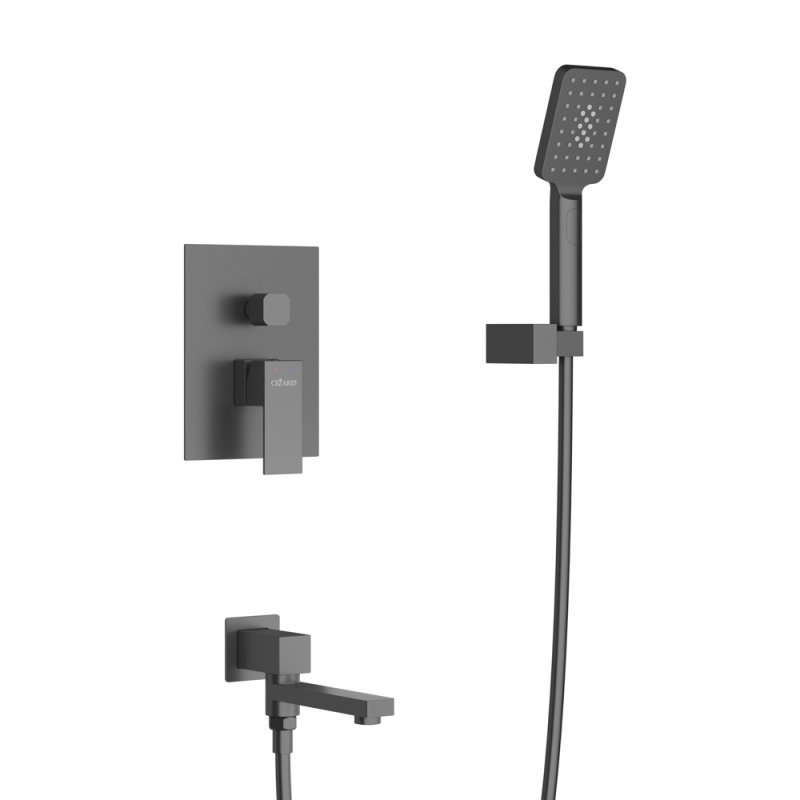 SLIDER-VDSET-01 Душевой комплект встраиваемый с изливом (смеситель, верхний душ, ручной душ со шлангом, излив, штуцер с держателем), хром SLIDER-VDSET-01 Душевой комплект встраиваемый с изливом (смеситель, верхний душ, ручной душ со шлангом, излив, штуцер с держателем), хром