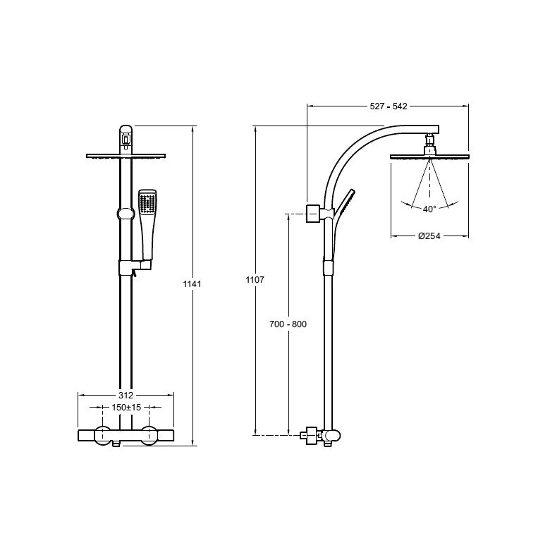 Душевая стойка Jacob Delafon Talan E11717RU-CP, шт Душевая стойка Jacob Delafon Talan E11717RU-CP, шт