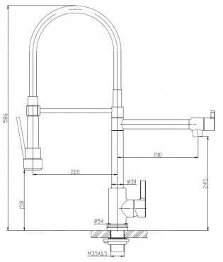 Смеситель для кухни с поворотным и гибким изливом, нержавеющая сталь, исполнение сатин BB-LAM50-IN Смеситель для кухни с поворотным и гибким изливом, нержавеющая сталь, исполнение сатин BB-LAM50-IN