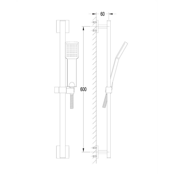 Душевой гарнитур на штанге OMNIRES ANGEL-SCR (хром) Душевой гарнитур на штанге OMNIRES ANGEL-SCR (хром)