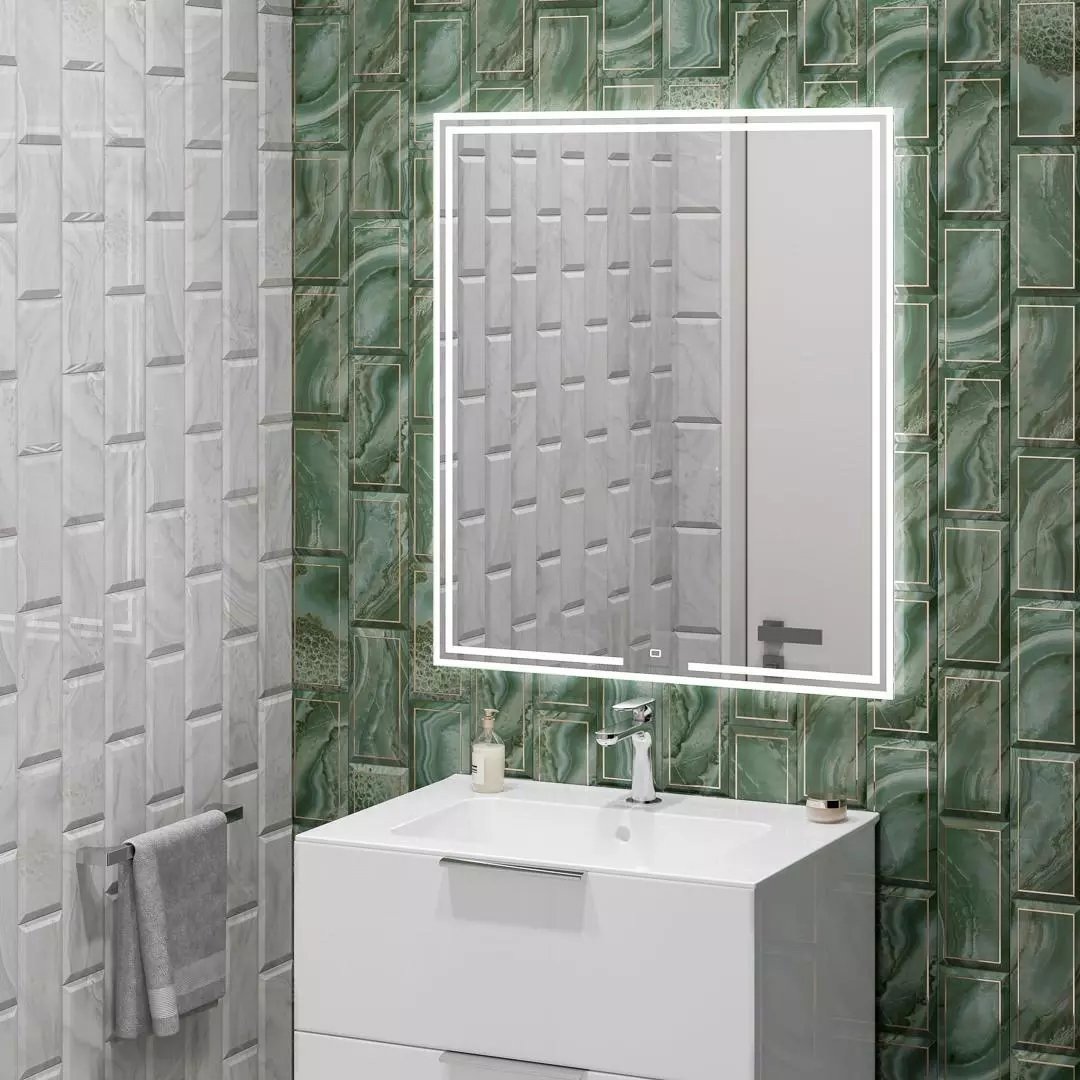 Декор Сеттиньяно зелёный глянцевый 9,9x20x0,92 Декор Сеттиньяно зелёный глянцевый 9,9x20x0,92