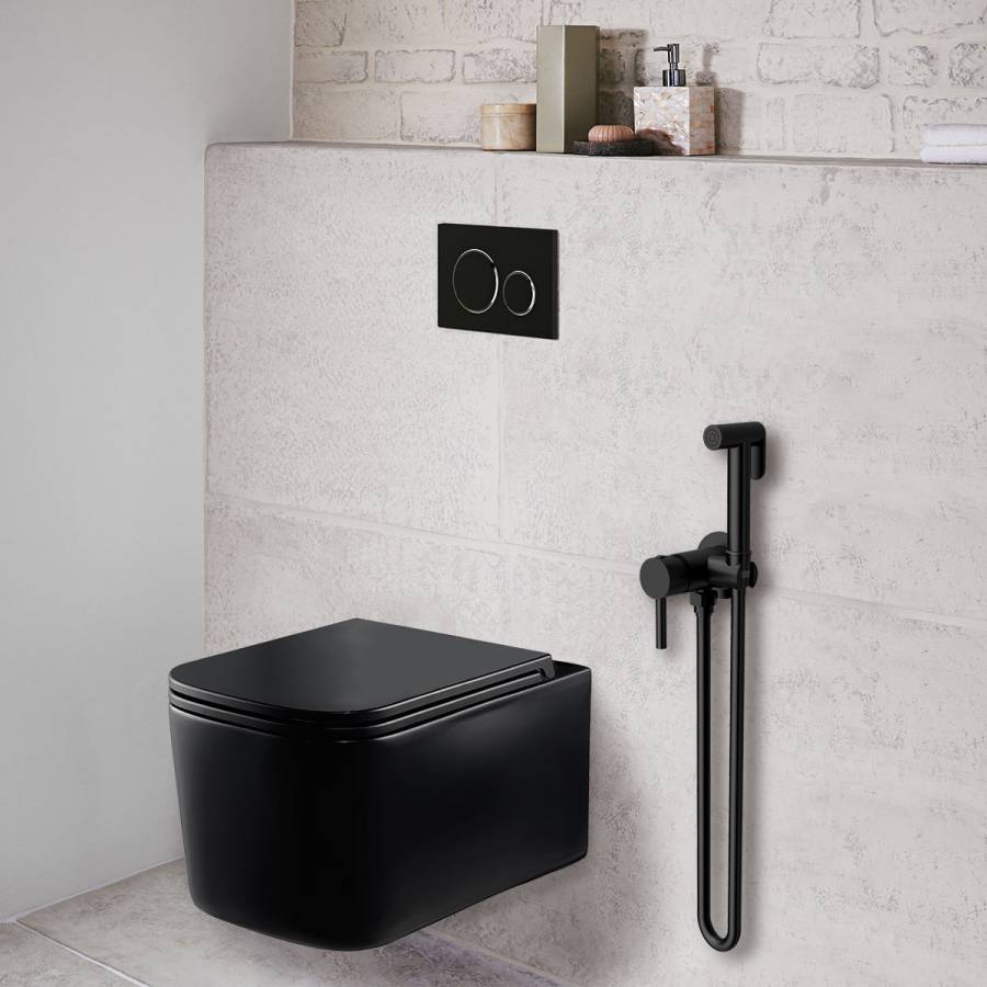 Гигиенический душ VHFW-101MB из латуни в комплекте со смесителем, черный Гигиенический душ VHFW-101MB из латуни в комплекте со смесителем, черный