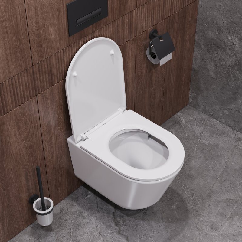 LINER Унитаз подвесной, безободковый с системой смыва "Торнадо", с сиденьем soft close, 49 см, CZR-38083-49-TH-TOR/SC LINER Унитаз подвесной, безободковый с системой смыва "Торнадо", с сиденьем soft close, 49 см, CZR-38083-49-TH-TOR/SC