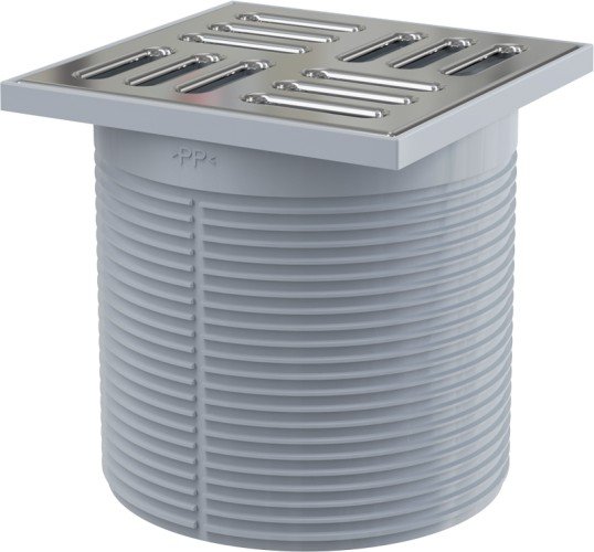 Горло сливного трапа, решетка 105x105 мм нержавеющая сталь Горло сливного трапа, решетка 105x105 мм нержавеющая сталь