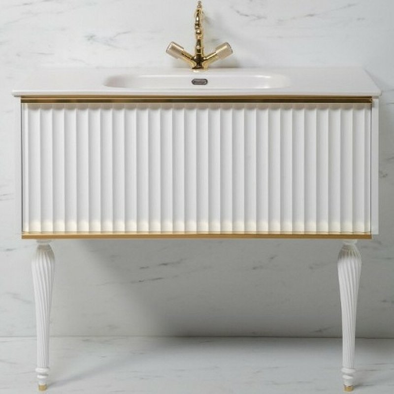 Тумба Canale 80 белая + Золото_Комплект 843-080-WG Boheme Тумба Canale 80 белая + Золото_Комплект 843-080-WG Boheme