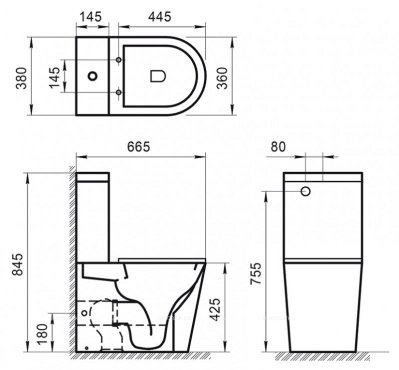 Чаша напольного унитаза BelBagno SFERA-R BB2141CPR Чаша напольного унитаза BelBagno SFERA-R BB2141CPR