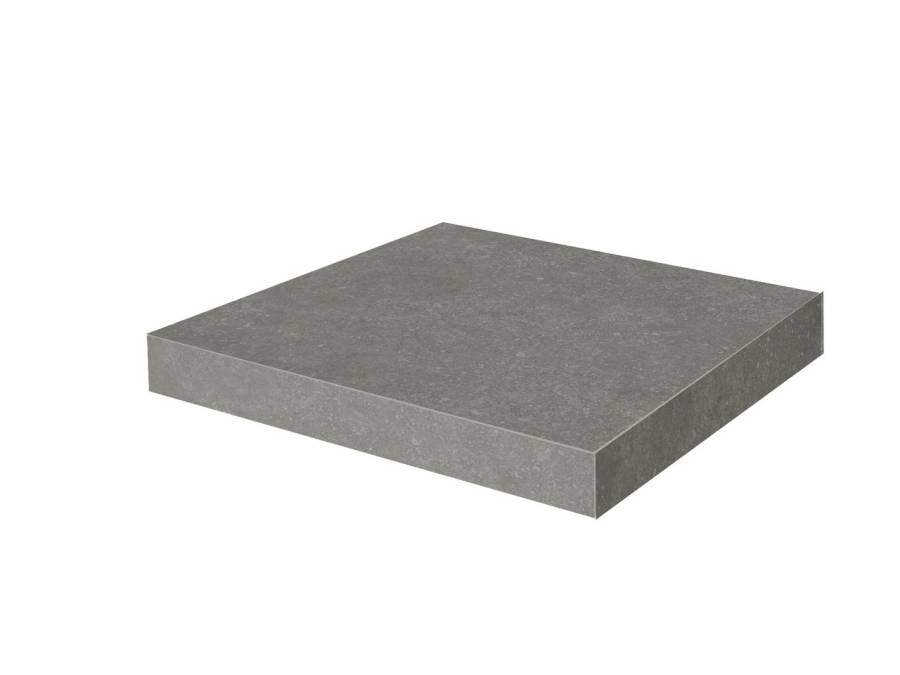 Ступень клееная угловая Касабланка HP серый тёмный матовый обрезной 33x33x0,9 Ступень клееная угловая Касабланка HP серый тёмный матовый обрезной 33x33x0,9