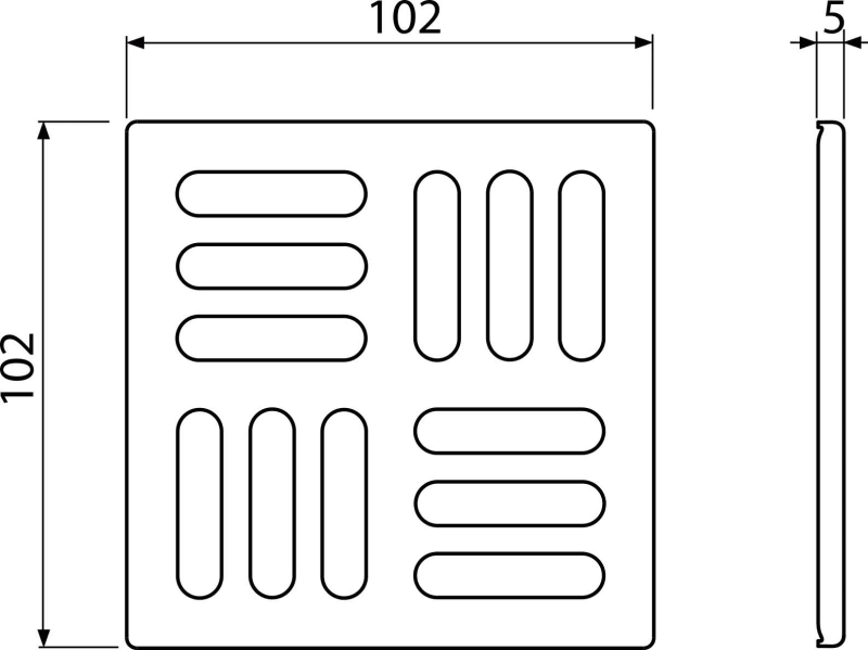 Решетка 102×102 мм нержавеющая сталь AISI 316L Решетка 102×102 мм нержавеющая сталь AISI 316L