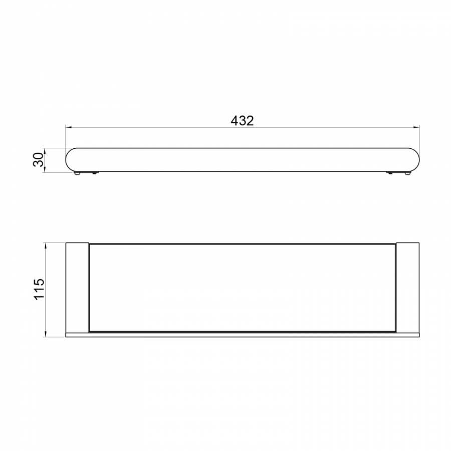 Полка стеклянная Timo Saona 13072/00 хром Полка стеклянная Timo Saona 13072/00 хром