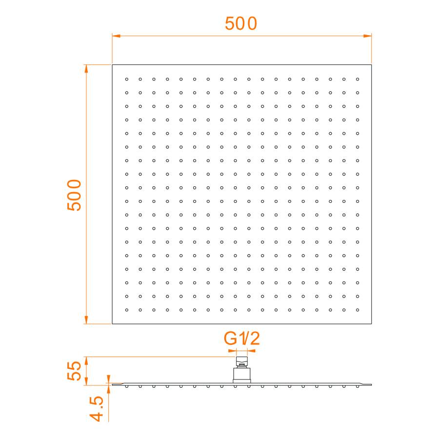 Верхний душ 3D квадратный RGW SP-82, RGW 21148250-01 Верхний душ 3D квадратный RGW SP-82, RGW 21148250-01