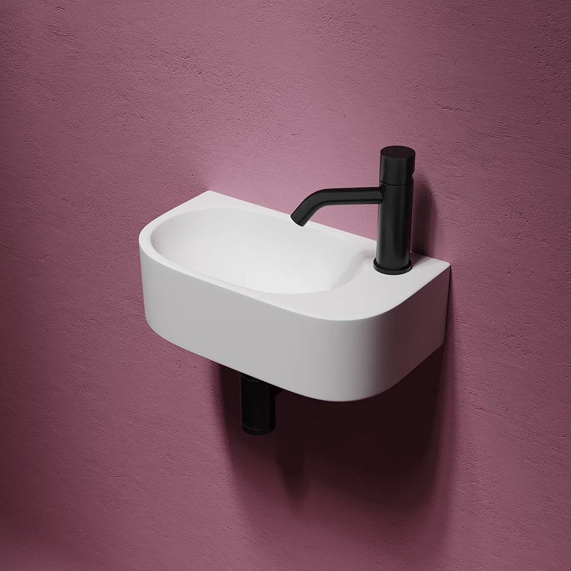 Умывальник подвесной прямоугольный (чаша слева, отверстие под смеситель справа) Element 409*224*110мм Умывальник подвесной прямоугольный (чаша слева, отверстие под смеситель справа) Element 409*224*110мм