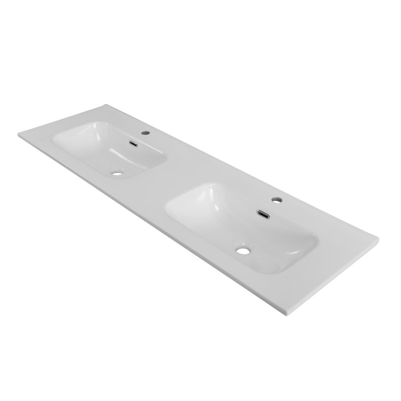 Керамическая раковина с двумя чашами BelBagno BB-8099-120-2 Керамическая раковина с двумя чашами BelBagno BB-8099-120-2