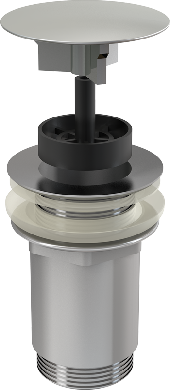Донный клапан сифона для умывальника 5/4" цельнометаллический с большой заглушкой, для умывальников без перелива Донный клапан сифона для умывальника 5/4" цельнометаллический с большой заглушкой, для умывальников без перелива