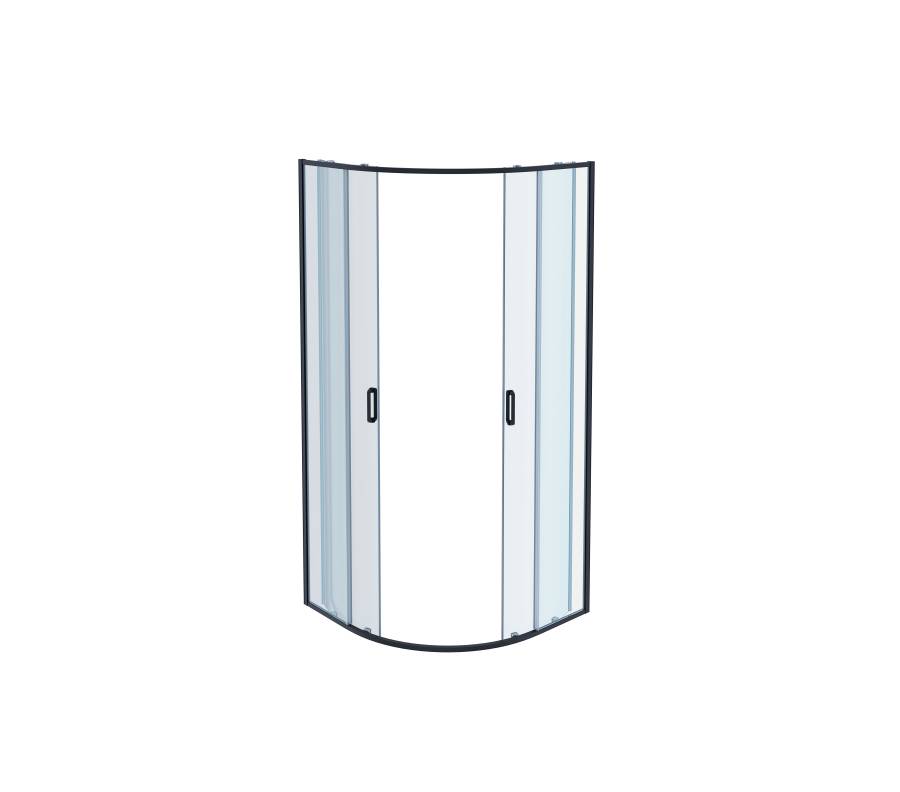 AQ ARI RO10020BL Душевой уголок 1/4 круга, двери раздвижные 1000x1000x2000, профиль черный, стекло прозрачное AQ ARI RO10020BL Душевой уголок 1/4 круга, двери раздвижные 1000x1000x2000, профиль черный, стекло прозрачное