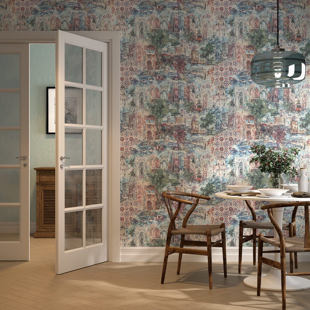 Обои виниловые Впечатление мотив, цветной Обои виниловые Впечатление мотив, цветной