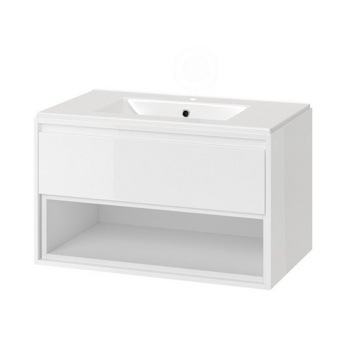 Тумба под раковину EXCELLENT Tuto 80 см (белый/белый), 1 ящик Тумба под раковину EXCELLENT Tuto 80 см (белый/белый), 1 ящик