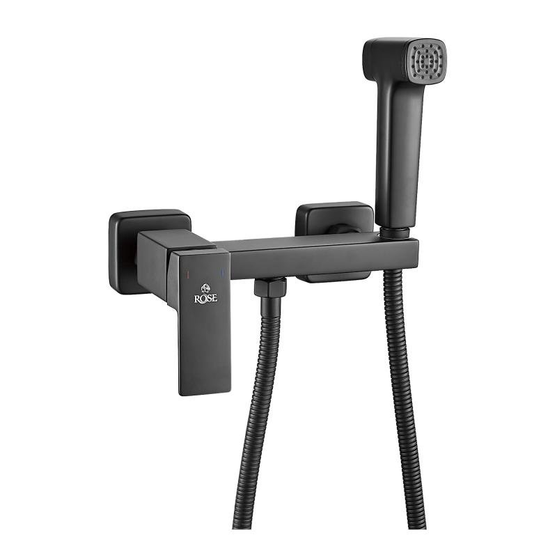 Гигиенический душ со смесителем Rose R2805H-1, черный Гигиенический душ со смесителем Rose R2805H-1, черный