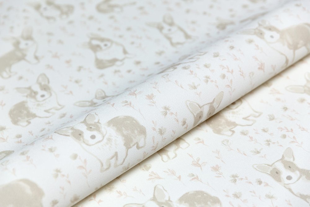 Обои виниловые Уик-энд мотив, бежевый корги Обои виниловые Уик-энд мотив, бежевый корги