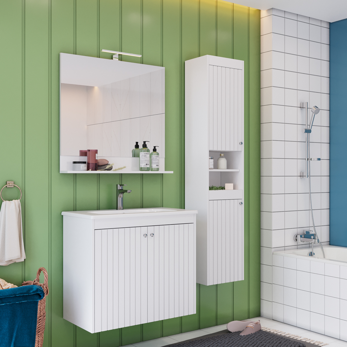 Зеркало Lemark ROMANCE 60см с полкой, цвет: Белый глянец Зеркало Lemark ROMANCE 60см с полкой, цвет: Белый глянец