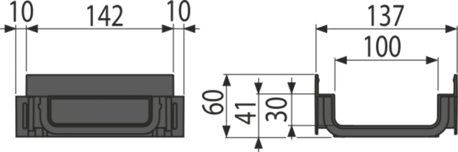 Присоединительный кусок дренажного канала AVZ112 Присоединительный кусок дренажного канала AVZ112