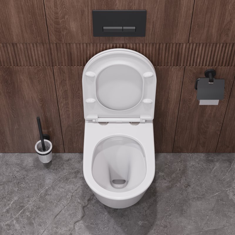 LINER Унитаз подвесной, безободковый с системой смыва "Торнадо", с сиденьем soft close, 49 см, CZR-38083-49-TH-TOR/SC LINER Унитаз подвесной, безободковый с системой смыва "Торнадо", с сиденьем soft close, 49 см, CZR-38083-49-TH-TOR/SC