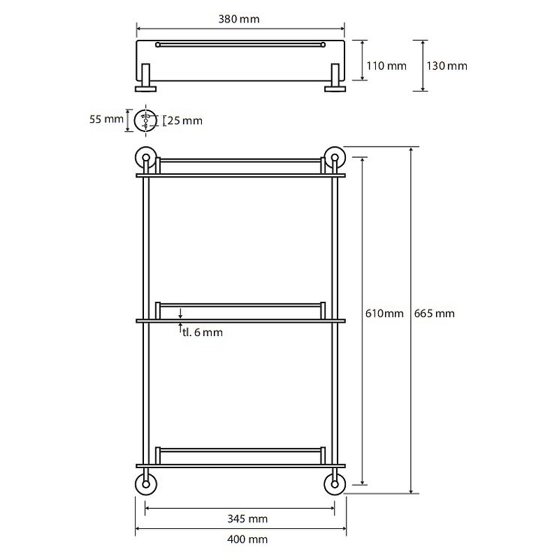 Полочка стеклянная тройная Полочка стеклянная тройная