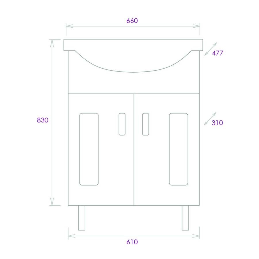 Тумба Onika Кристалл 65 напольная, белая (ум. Байкал 65) Тумба Onika Кристалл 65 напольная, белая (ум. Байкал 65)