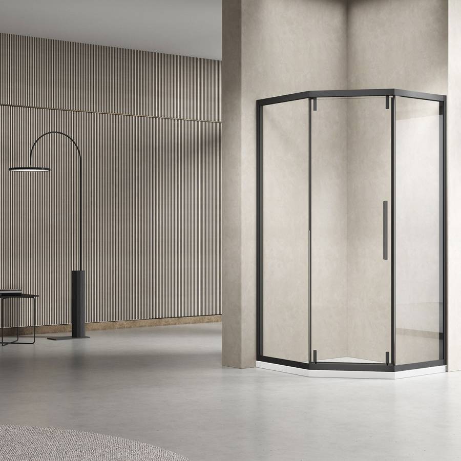 Душевой уголок Show VSP1-4SH100CLB, 1000*1000, черный, стекло прозрачное Душевой уголок Show VSP1-4SH100CLB, 1000*1000, черный, стекло прозрачное