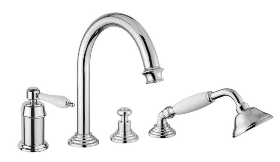 APHRODITE-BVDM-01-L Смеситель на борт ванны однорычажный с выдвижным душем и переключателем Исполнение: Хром, Ручки: Металл  APHRODITE-BVDM-01-L Смеситель на борт ванны однорычажный с выдвижным душем и переключателем Исполнение: Хром, Ручки: Металл