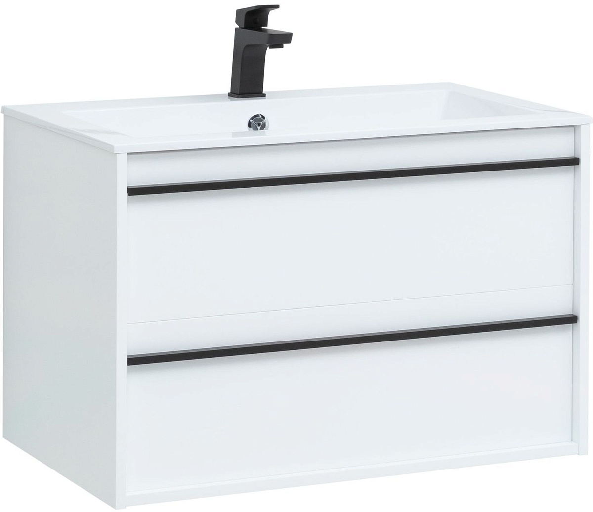 Тумба под раковину Aquanet Lino 80 белый матовый Тумба под раковину Aquanet Lino 80 белый матовый