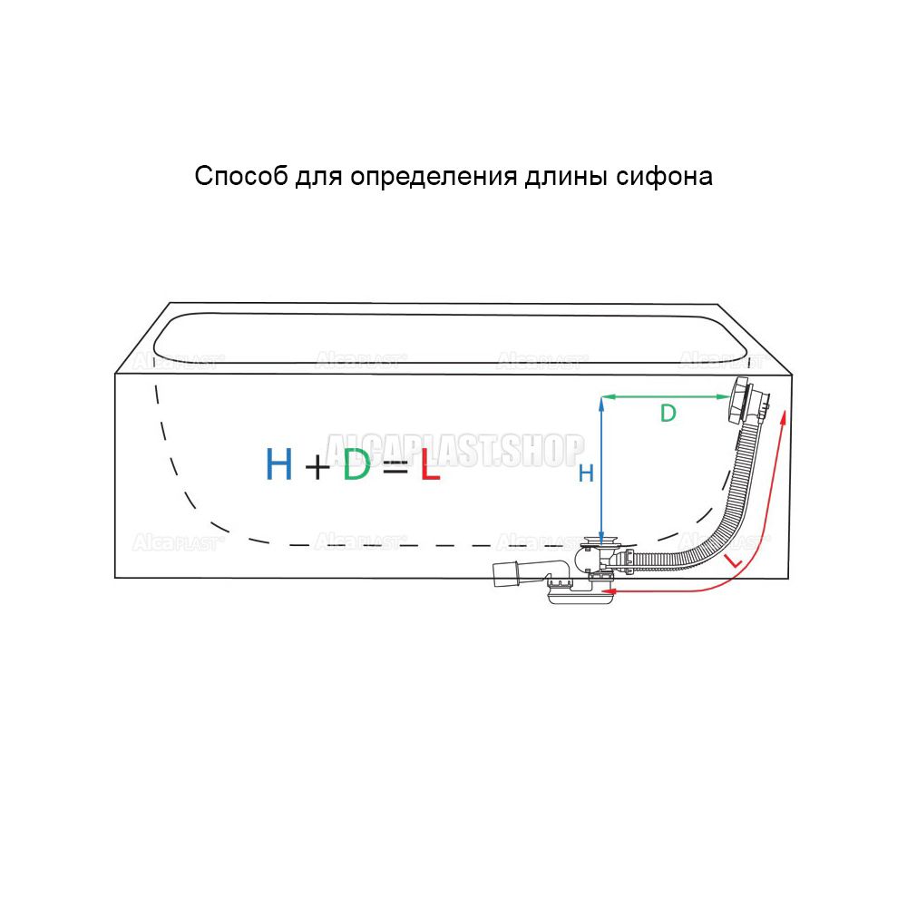 Сифон для ванны с напуском воды через перелив для ванн с толстыми стенками, металл Сифон для ванны с напуском воды через перелив для ванн с толстыми стенками, металл
