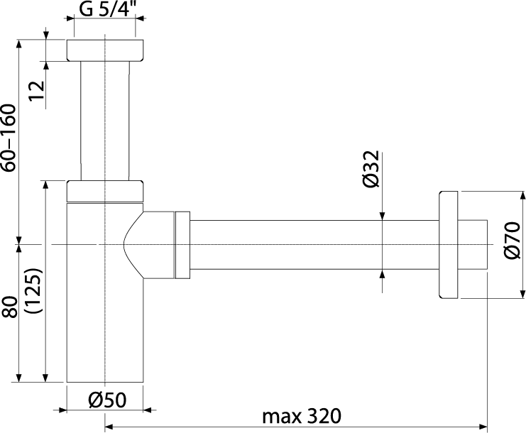 Сифон для умывальника DN32 DESIGN круглый, бронза-антик Сифон для умывальника DN32 DESIGN круглый, бронза-антик