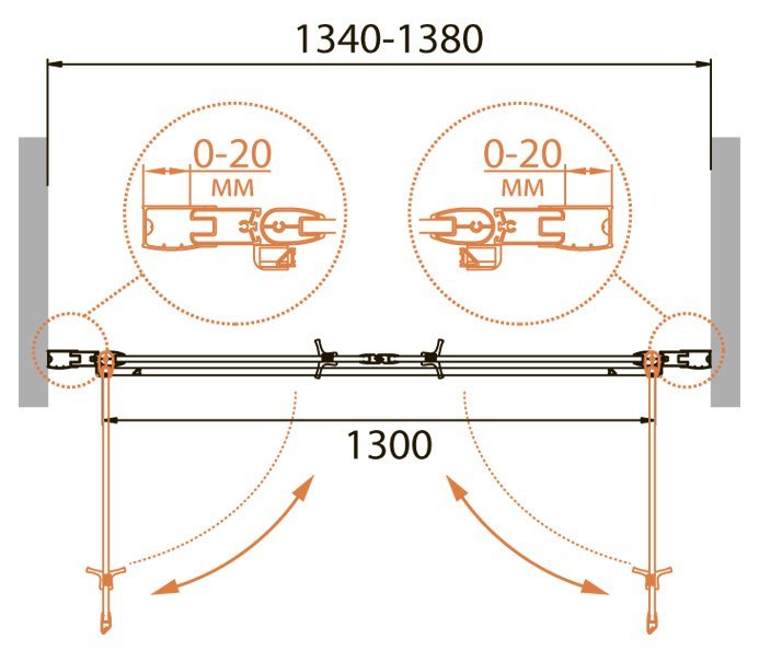 Душевая дверь в нишу CEZARES RELAX-B-2 Душевая дверь в нишу CEZARES RELAX-B-2