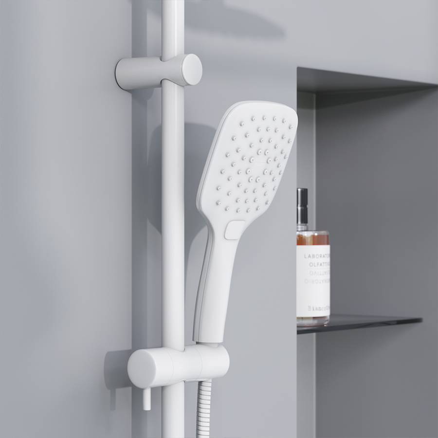 931000200 Eclipse, душ. система: верхний душ 220мм, ручн.душ 3 ф-ии 120 мм, штанга 1010 мм, Белый 931000200 Eclipse, душ. система: верхний душ 220мм, ручн.душ 3 ф-ии 120 мм, штанга 1010 мм, Белый