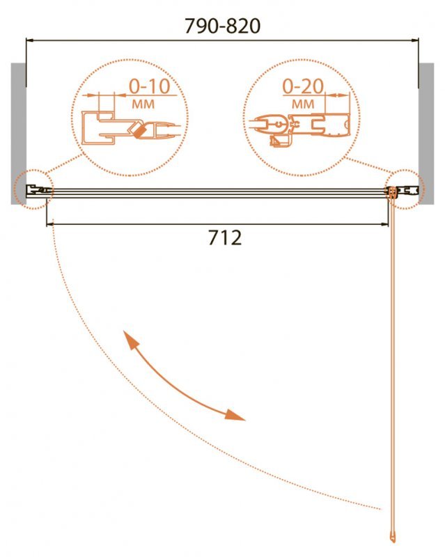 Душевая дверь в нишу CEZARES RELAX-B-1 Душевая дверь в нишу CEZARES RELAX-B-1