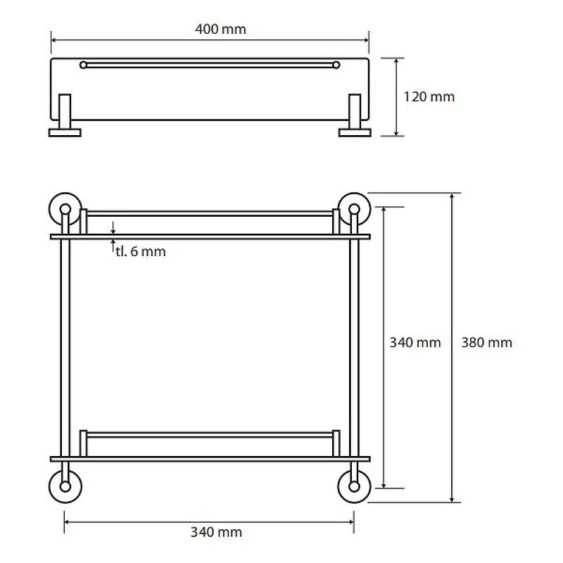 Полочка стеклянная двойная Полочка стеклянная двойная