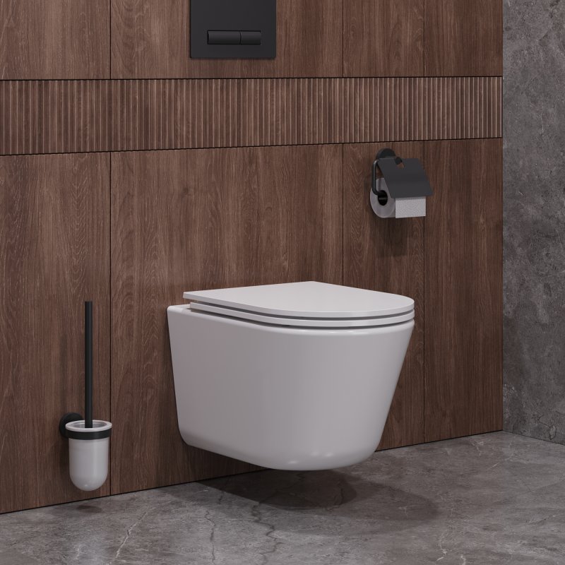LINER Унитаз подвесной, безободковый с системой смыва "Торнадо", с сиденьем soft close, 49 см, CZR-38083-49-TH-TOR/SC LINER Унитаз подвесной, безободковый с системой смыва "Торнадо", с сиденьем soft close, 49 см, CZR-38083-49-TH-TOR/SC