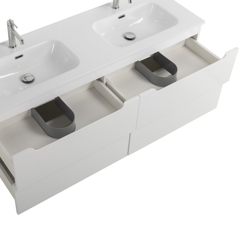 Керамическая раковина с двумя чашами BelBagno BB-8099-120-2 Керамическая раковина с двумя чашами BelBagno BB-8099-120-2